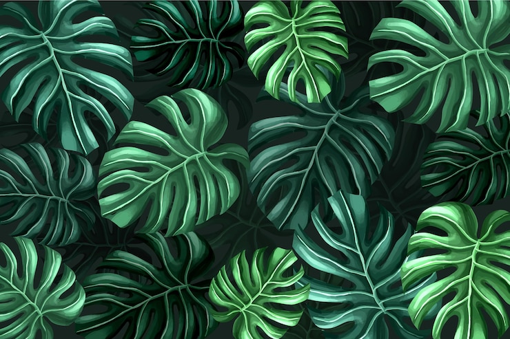 Free Vector tropical leaves background