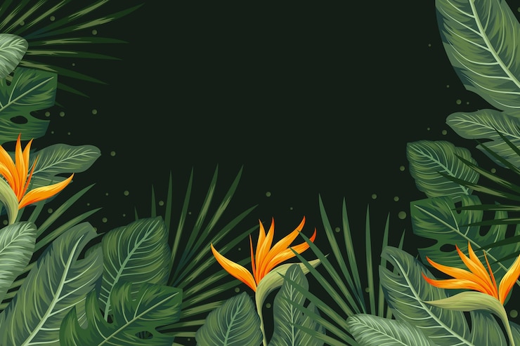 無料Vector 熱帯の葉の背景