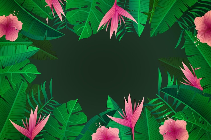 無料Vector 熱帯の葉の背景