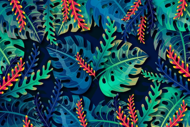 Tropical leaves background