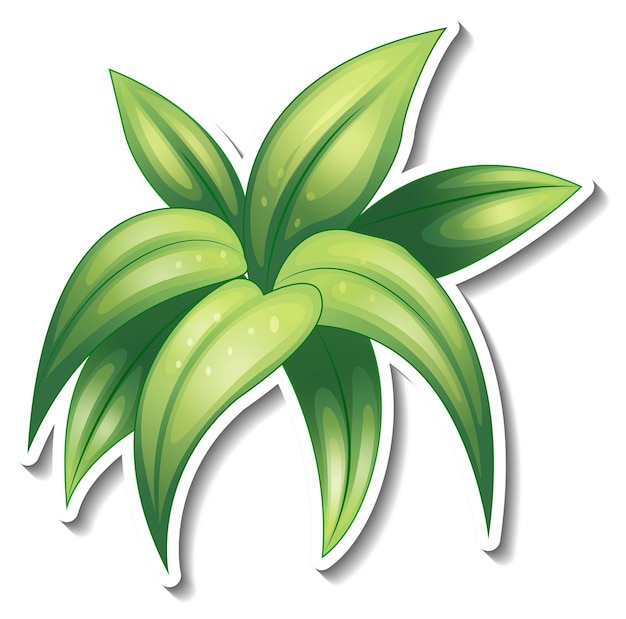 Free vector tropical leaves brush sticker on white background