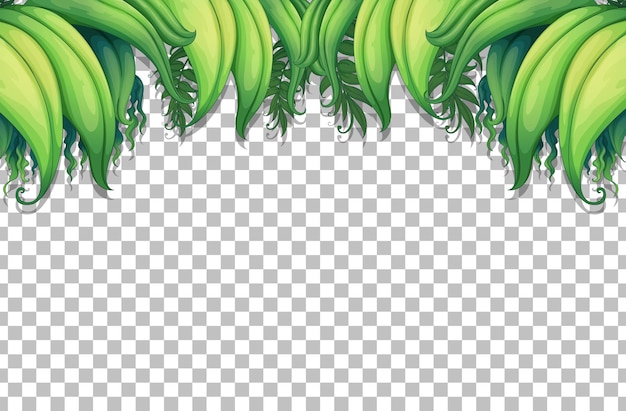 Tropical leaves frame template on transparent background