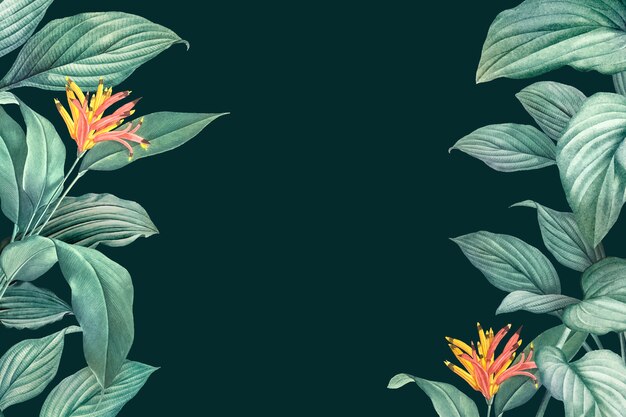 tropical leaves frame