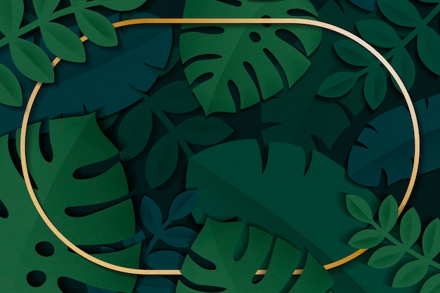 Free vector tropical leaves frame