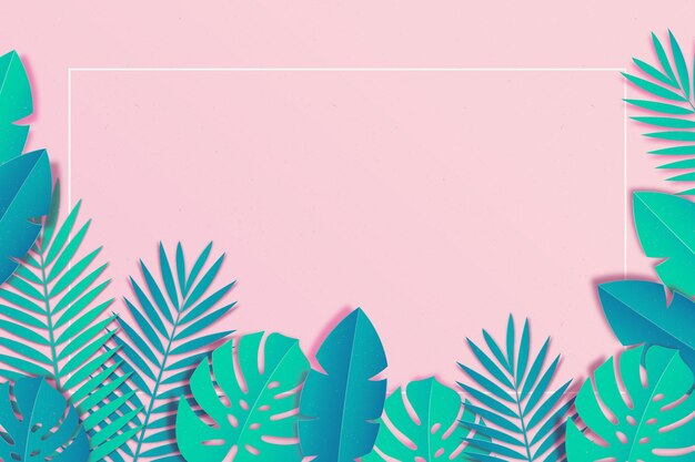 Tropical leaves in paper style