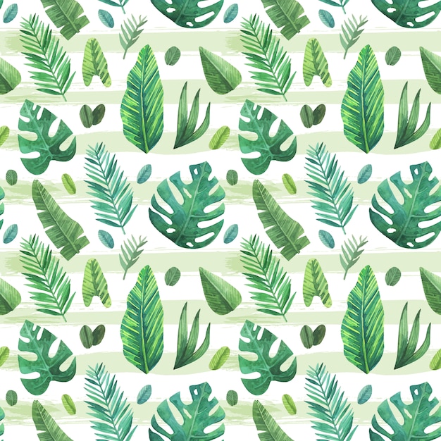 Tropical leaves pattern background