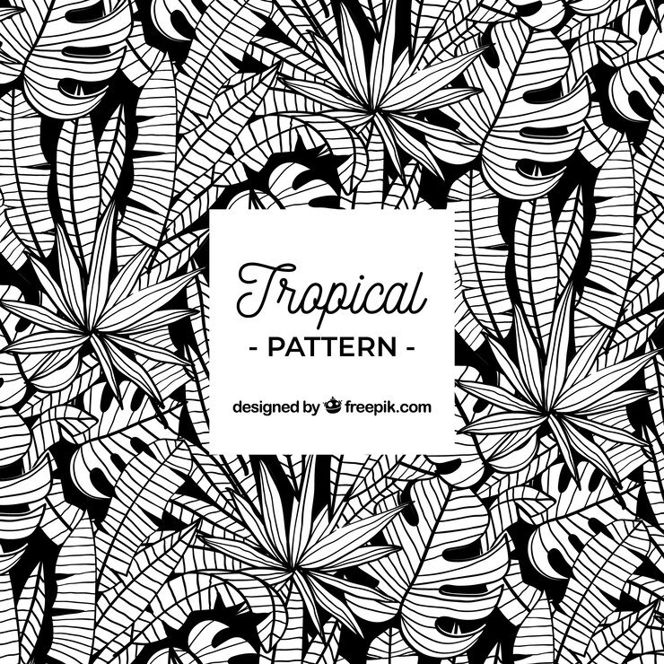 Free Vector tropical leaves pattern 