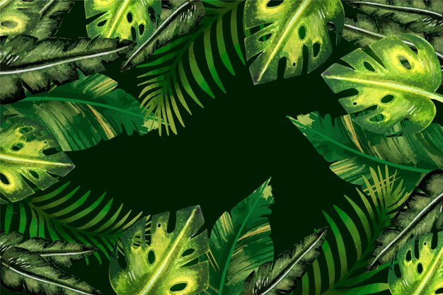 Tropical leaves wallpaper style