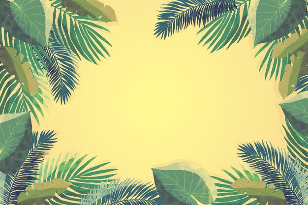 Tropical leaves wallpaper for zoom