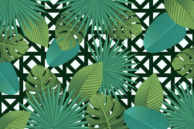 Tropical leaves with geometric background