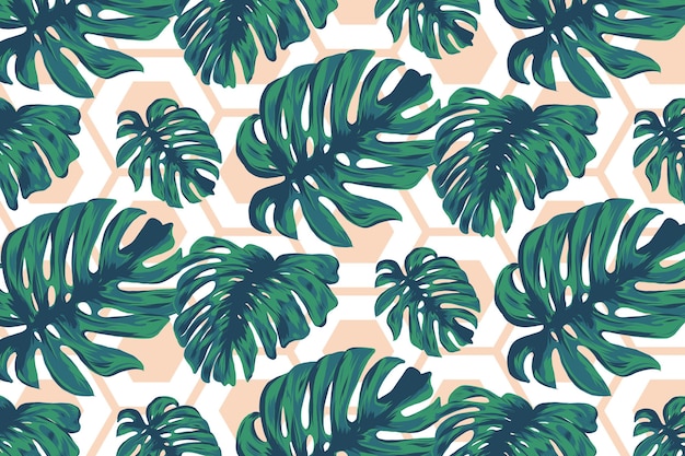 Tropical leaves with geometric background