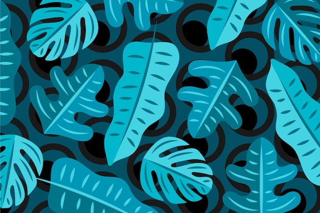 Tropical leaves with geometric background