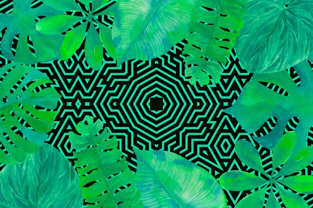 Tropical leaves with geometric background