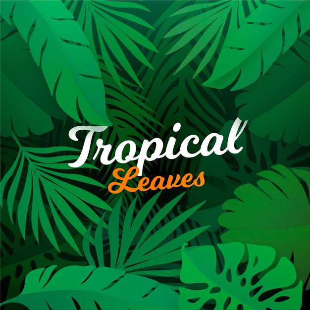 Tropical lettering with leaves or flowers