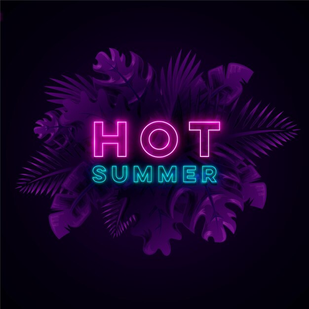 Tropical neon lettering design