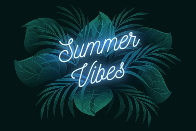 Tropical neon lettering