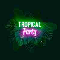 Free vector tropical neon lettering