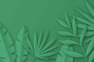 Бесплатное векторное изображение Тропическая бумага пальмовых листьев кадр в зеленый