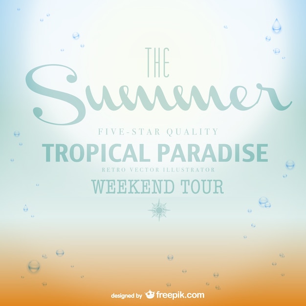 Tropical paradise summer poster