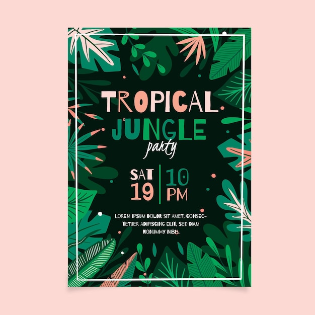 Free vector tropical party poster template