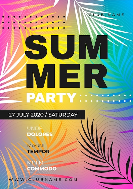 Free vector tropical party poster template