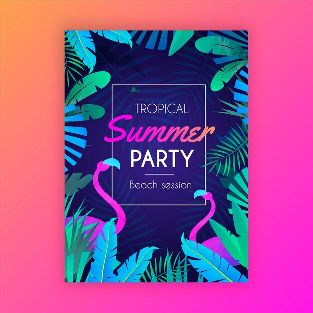 Free vector tropical party poster template