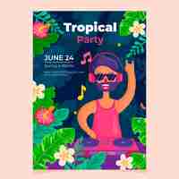 Free vector tropical party poster template