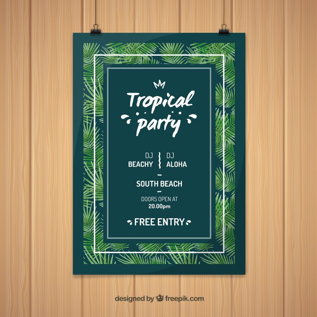 Vettore gratuito poster manifesto tropicale