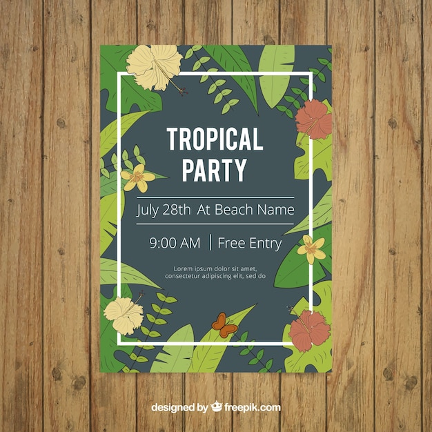 Tropical party vintage brochure