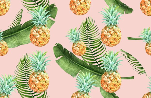 tropical pattern flower watercolor, thanks card, textile print illustration