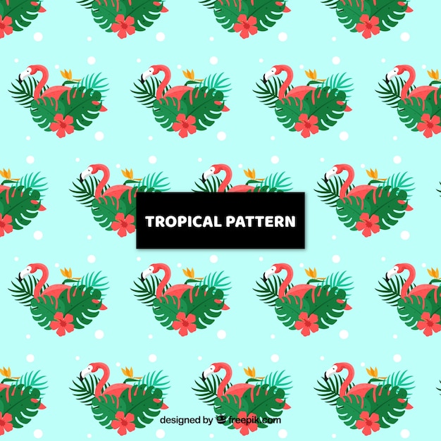 Free vector tropical pattern with exotic birds