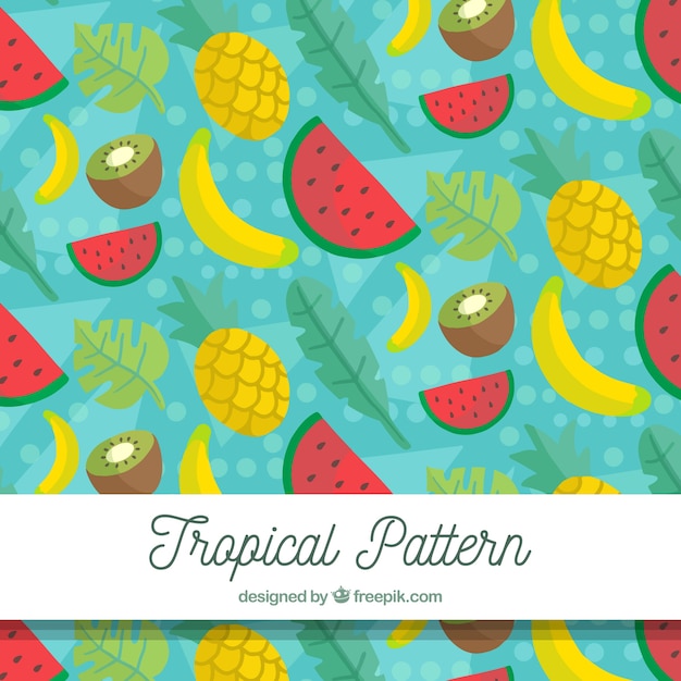 Modello tropicale con frutti