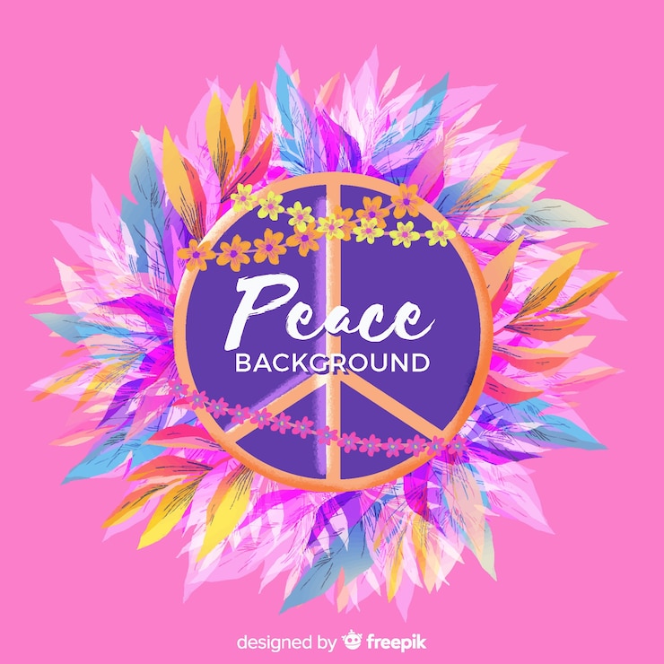 Free Vector tropical peace sign background