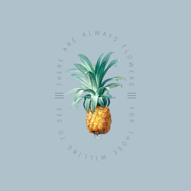 Free Vector tropical pineapple badge