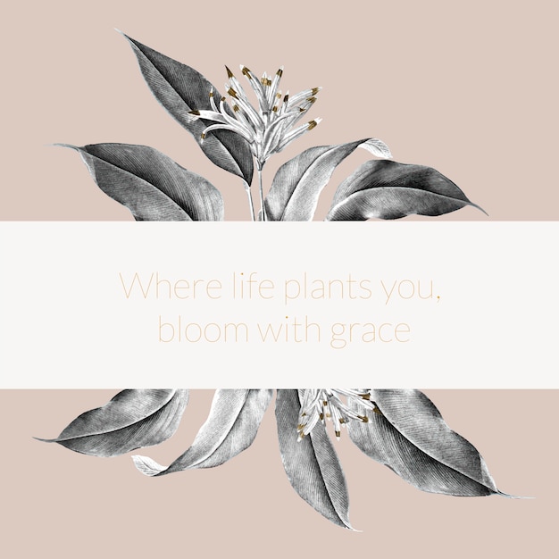 Tropical plant banner illustration