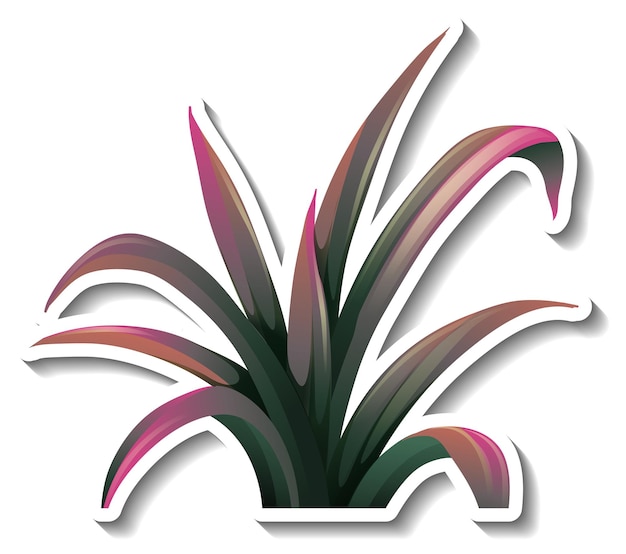 Free vector tropical plant sticker on white background