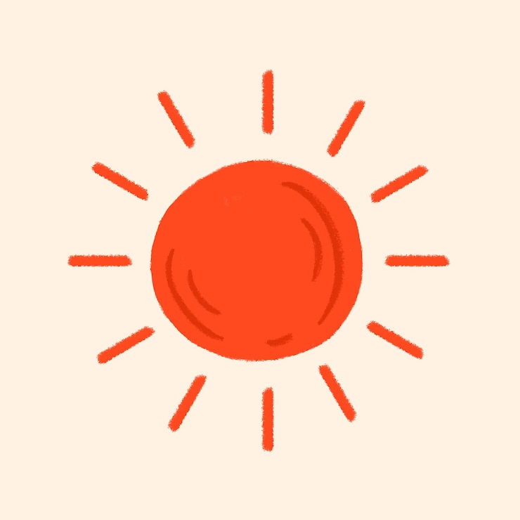 無料Vector 夏休みをテーマにした熱帯の赤い太陽のステッカー