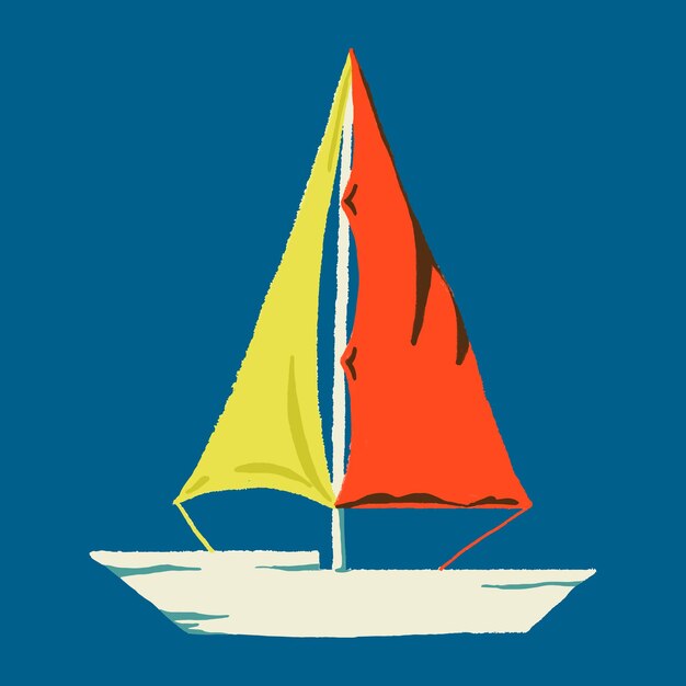 Tropical sailboat sticker  in summer vacation theme