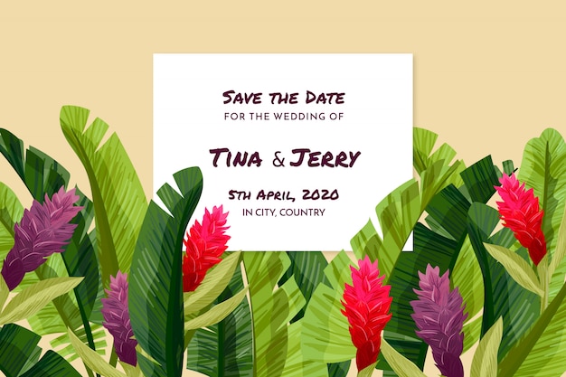Tropical Save the Date Card