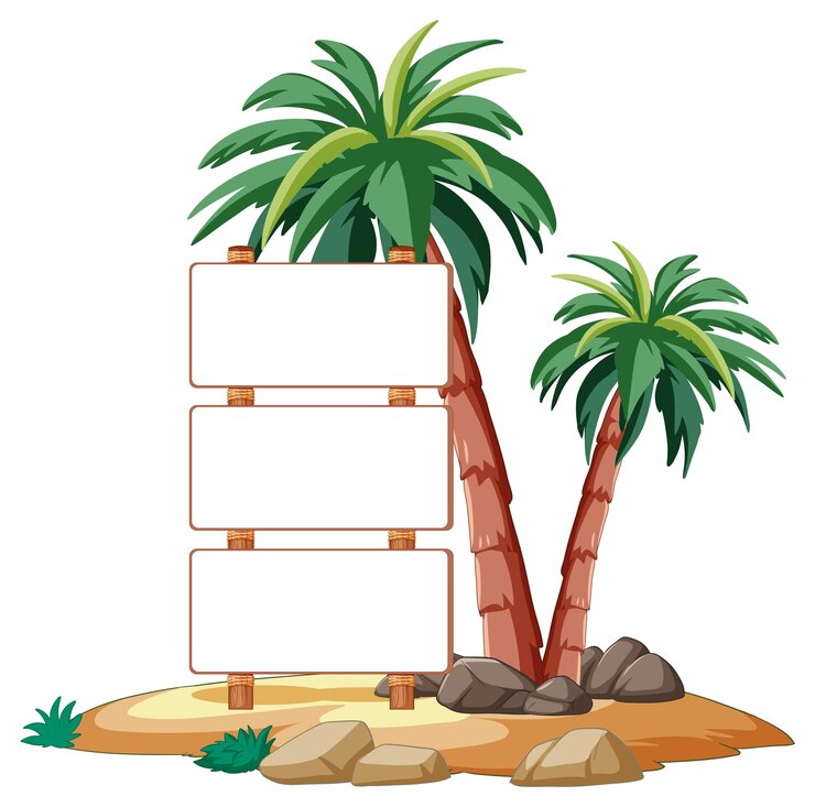Free Vector tropical signpost with palm trees