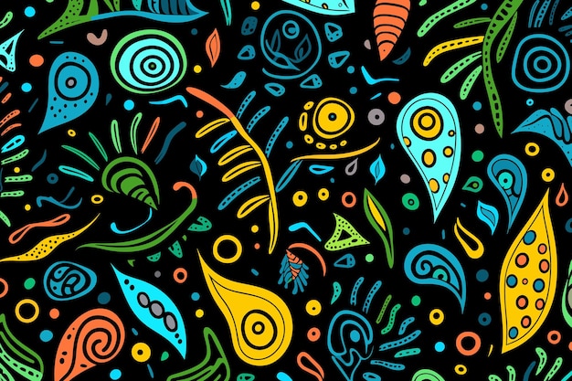 tropical simple seamless doodle pattern