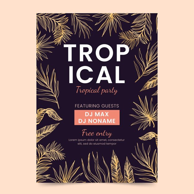 Tropical style party poster