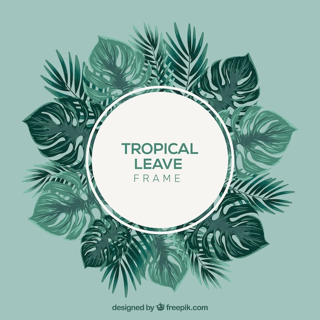 Free vector tropical summer background with leaves