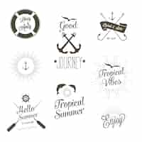 Free vector tropical summer logos