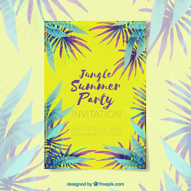 Free vector tropical summer party flyer