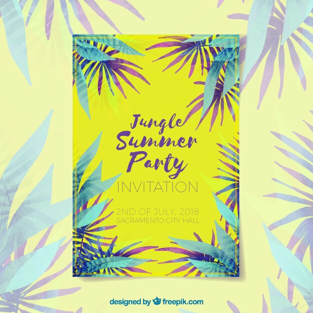 Tropical summer party flyer 