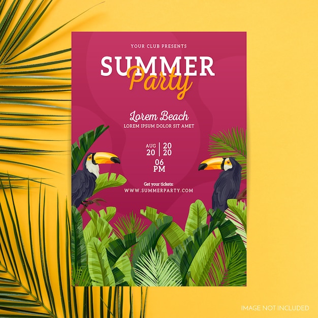Free vector tropical summer party poster
