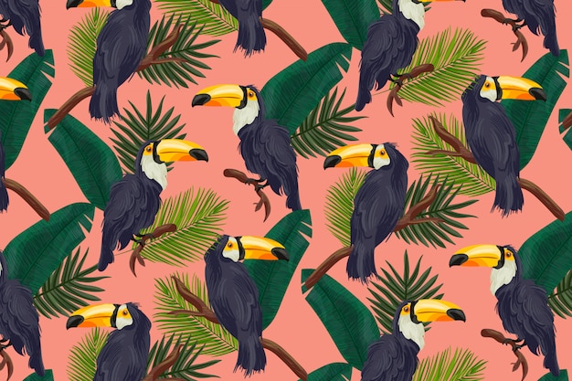 Vettore gratuito tropical summer pattern