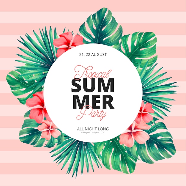 Tropical summer poster template