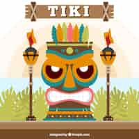 Free vector tropical tiki background